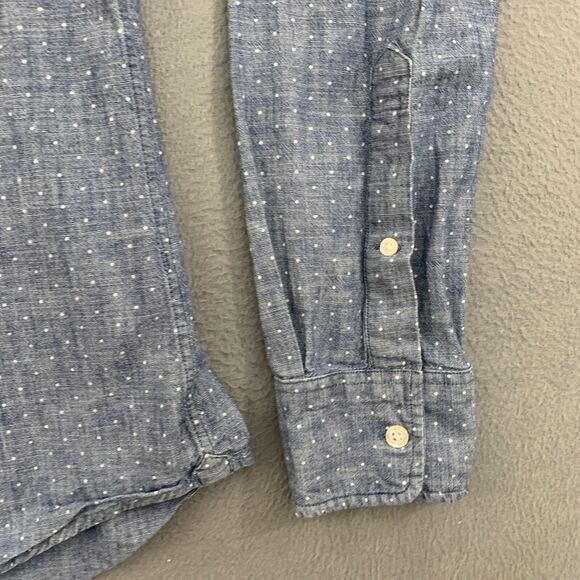 Bonobos Button Down Shirt Mens Small Swiss Dot Long Sleeve Chambray Slim Fit - Picture 5 of 16